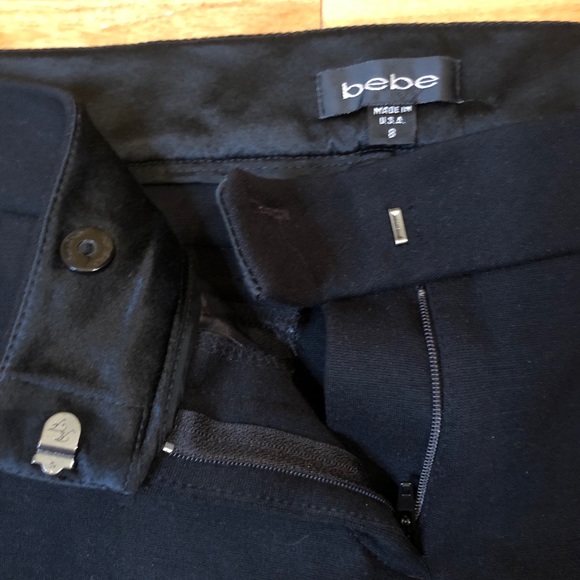 BEBE Black Crops Capris Pants sz 8 - Picture 5 of 7
